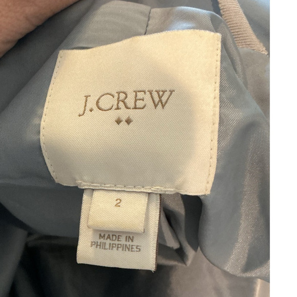 J.CREW Vail Faux Fur Parka Coat Size 2 Hooded Peacoat Grey Classic Preppy Twee - Picture 5 of 11